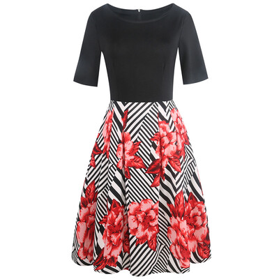 

Vintage A Line Floral Print Dress