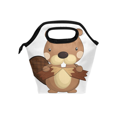 

Lunch Bag Squirrel Tote Travel Picnic Insulated Handbags Portable Zipper Lunch Bag Box