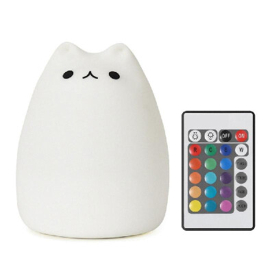 

Remote-controlled Night Light Adorable Cat Desk Light Rechargeable Light Bedside Lamp Colorful Light Color Changing Light Nursery