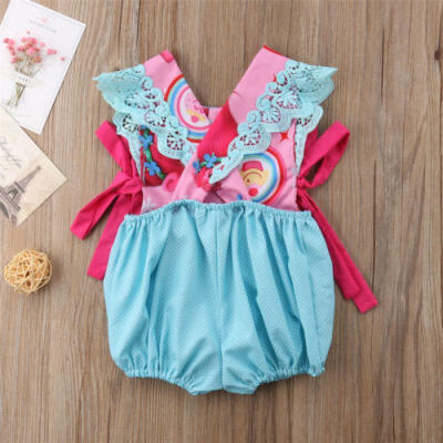 

USA Canis Cute Infant Baby Girls Trolls Romper Bodysuit Jumpsuit Outfit Clothes