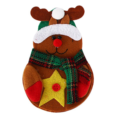 

UpperX 1pcs Cute Christmas Xmas Decor Kitchen Tableware Holder Pocket Dinner Bag elk