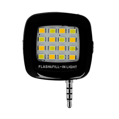 

16 LEDs Portable Mini Flash Fill Light Rechargeable for Smartphone iPhone Samsung Xiaomi HTC Camera Video