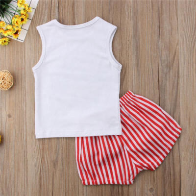 

Toddler Kids Baby Boys Girls Outfits Shoulder Vest Tank TopsShort Pants 2Pcs