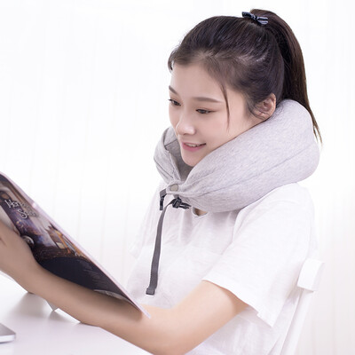 

JZAO natural latex&cotton travel pillow for neck light gray