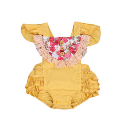 

Newborn Baby Girls Floral Romper Climbing Bodysuit Jumpsuit Clothes Outfit 0-24M