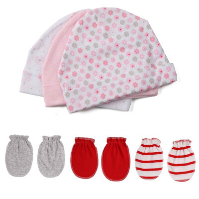 

Kiddiezoom Baby Accessories HatsGloves 0-6M Cotton Newborn For Babies Mitten Caps Print Unisex Boys Girls Infant