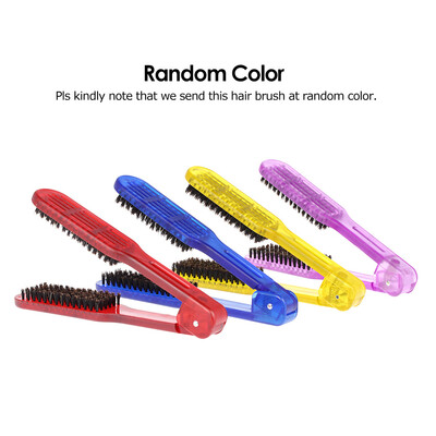 

Hair Straightener Brush V Shape Hair Comb Folding Hair Straightening Brush Salon Hair Styling Tool Random Color