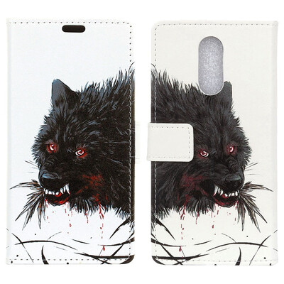 

MOONCASE LG Q7 painted leather case - hungry wolf