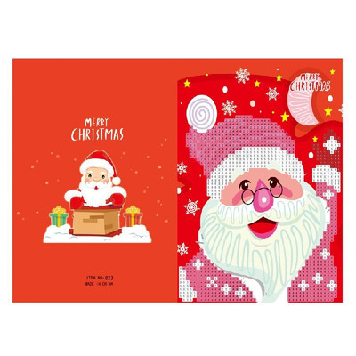 

Merry Christmas Cards DIY Diamond Painting Handmade Cards Round Drill Greeting Cards Rhinestones Embroidery Arts Crafts Gifts