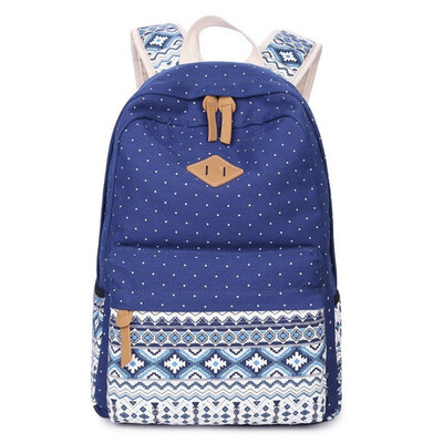 

New backpack womens school bag canvas national style outdoor sports womens bag