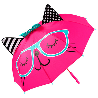

Baby boy umbrella parasol cute cartoon stereo shape umbrella glasses cat 46cm8K