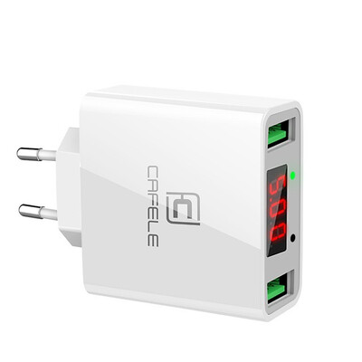 

Cafele Dual USB Mobile Phone Charger for Samsung Universal Portable USB mobile charger Input AC 110-240V Output DC 5V 24A