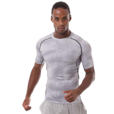 

Mens Short Sleeve Snake T-Shirt Fitness Gym Muscle Training Basic Sport Tee