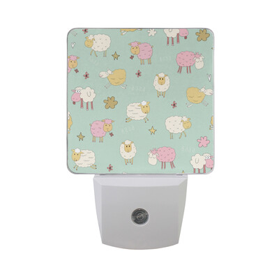 

ALAZA LED Night Light With Smart Dusk To Dawn SensorSheep Black Plug In Night Light