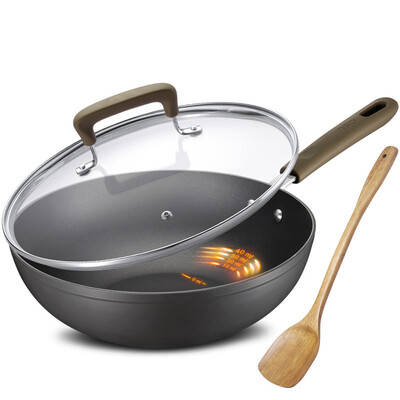 

Jingdong supermarket] Ai Shida 30CM oil you control the new non-stick small smoke frying pan CL30Y5WT-C non-stick pot less fume induction cooker general wine red