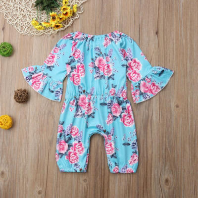 

Canis Newborn Baby Girls Infant Floral Romper Jumpsuit Bodysuit Cotton Outfit