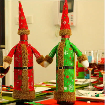 

Christmas XMAS Deco gift Red Santa Wine Bottle Wrap Cover Pouch Bag Gift Bag