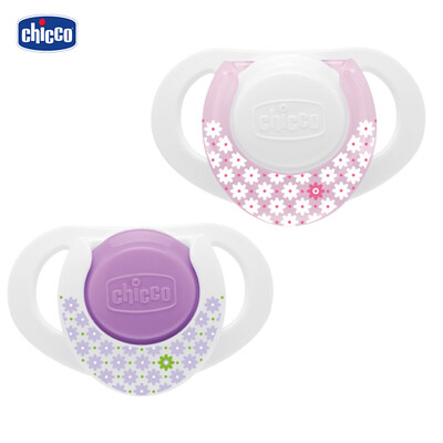 

Chico chicco pink peach heart bionic silicone pacifier 0-6M two loaded