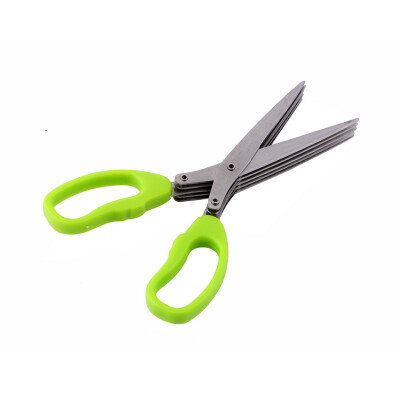 

Stainless Steel 5 Shears Blade Cut Shredding Scissors Herb Kitchen Tool