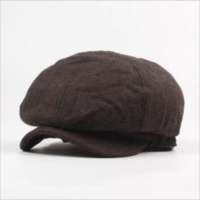 

New fall Winter Mens Genuine Fur Ivy Hat Cap Headgear Beanie Beret Cabbie cap