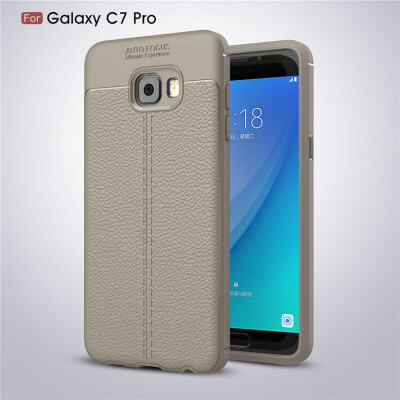 

Fivice Samsung Galaxy C7 Pro case Luxury leather TPU silicone anti-fall soft shell phone case