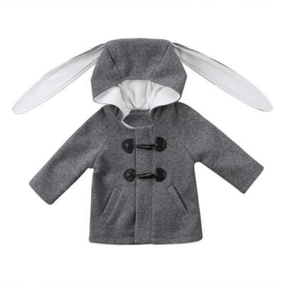 

NEW Kids Baby Girls Winter Warm Button Long Sleeve Hooded Coat Outerwear Jacket