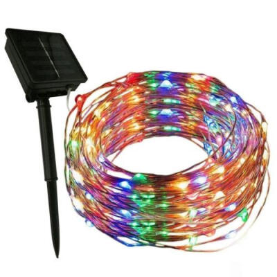 

Outdoor Solar Powered 20M 66Ft 200 LED Copper Wire Light String Fairy Xmas Party