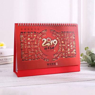 

Memory travel desk calendar 2019 pig year festive small fresh calendar calendar creative simple gift plan this style desktop decoration notebook simple life pig year lucky
