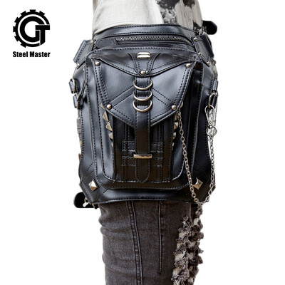

Steel Master Steam Punk Bag Gothic Waist Bag for Men Women Cross Body Messenger Bag Retro Rock Shoulder Bag