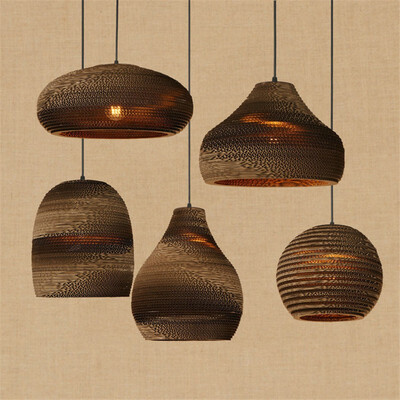 

Baycheer HL48954 Retro Style Adjustable Ceiling Pendant Light with Wrinkled Paper Shade