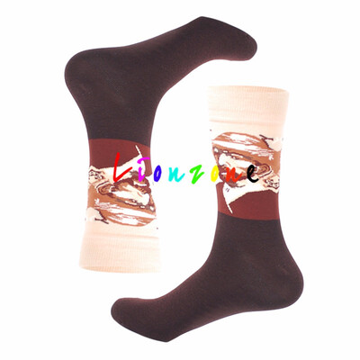 

LIONZONE 2018 New Happy Socks Lnvierno Mujer Retro Personalidad Arte Mural Pintura Famosa Masculina Aceite Socks Funny Gift