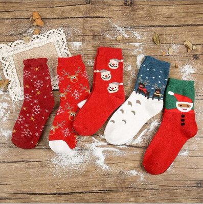 

1 pair random colors Carnival Womens Men Winter Socks Year-end Celebration Christmas Gift Warm Soft Comfortable Cotton Sock Sox