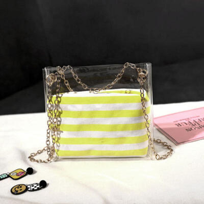 

Fashion Women Transparent Handbag Beach Bag Clear Jelly Purse Clutch PVC PU Tote