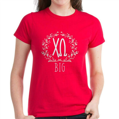 

CafePress - Chi Omega Letters Big - Womens Cotton T-Shirt