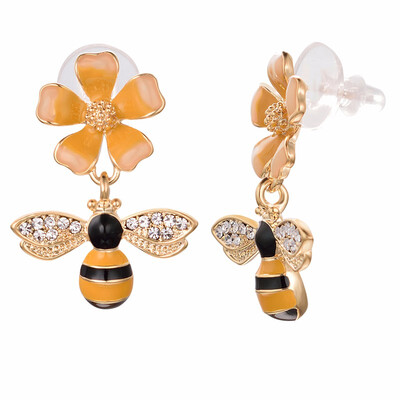 

Yoursfs Hot new flower earrings zircon earrings wholesale Earings Fashion Jewelry Punk for women Crystal Bee Flower Earrings Jewel