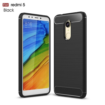 

Fivice Xiaomi Redmi 5 case Luxury brushed carbon fiber TPU soft shell