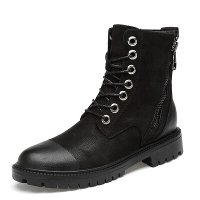 

Mens Boots Fashion Casual Winter Boots Genuine Leather Martin Boots High Cut Shoes For Men Black Khaki Size 37-46
