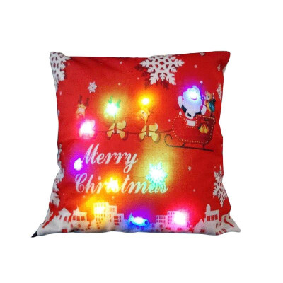 

18 18 inches 45 45cm Linen Colorful LED Light Christmas Cushion Cover Decorative Sofa Car Throw Pillow Case Pillowcase Chris