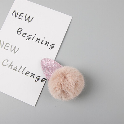 

New Imitation Mink Hair Hairball Children Hair Clips Bobby Pin Barrette Accessories For Girls Kids Scrunchie