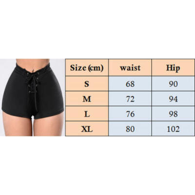 

Women High Waist Drawstring Elastic Shorts Casual High Waist Skinny Short Pants