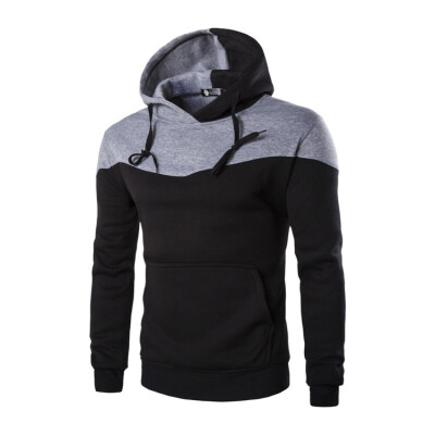 

AOWOFS foreign trade mens simple sweater hot mens fashion color matching hooded sweater DW04