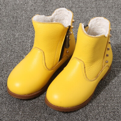 

Girls Waterproof Side Zipper Short Ankle Autumn & Winter Boots