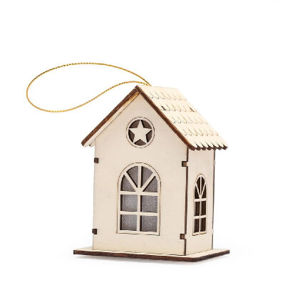 

Christmas Decorative LED Light Chalet Luminous Cute Wooden House Christmas Tree Hanging Ornaments Xmas Festival Holiday Decoration