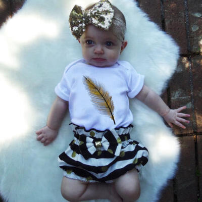 

Neugeborene Baby Mädchen Baumwolle Strampler Tops Shorts Outfits Set Kleidung