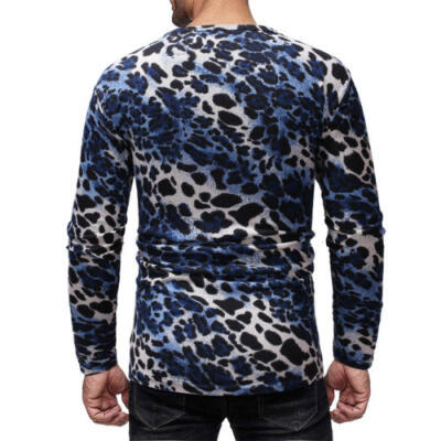 

Mens Winter Warm Print Round Neck Pullover Jumper Sweater Tops Turtleneck