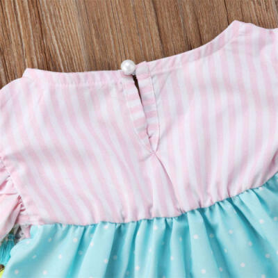 

UK Canis Newborn Kids Baby Girls 3D Flamingo Casual Summer Dress Sundres Clothes