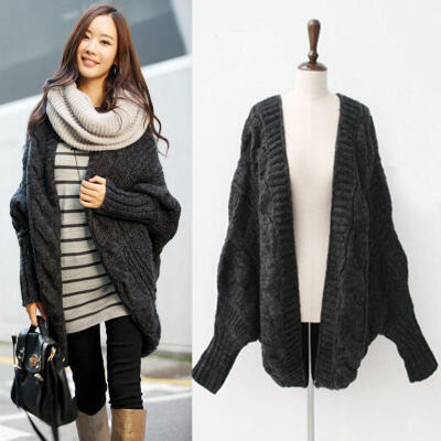 

2015 Womens Knitted Cardigan Batwing Outwear Lady Casual Loose Sweater Coat Tops