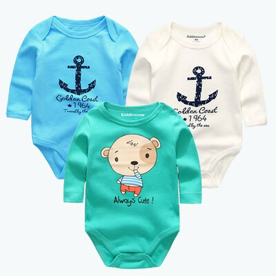 

3PCSLot Print 0-12M Cotton Baby Boy Clothes Clothing Sets Babywear Long Sleeve Baby Clothes Bodysuit Baby Girl Clothes Bebe