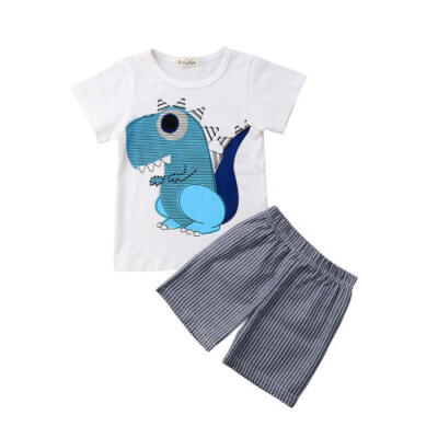 

2pcs Newborn Baby Boy Short Sleeve T-shirtShorts Kids Summer Cotton Clothes Set