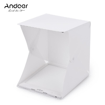 

Romacci Andoer 24 24 22cm Portable Foldable Mini LED Light Tent Photo Shooting Box Softbox Lightbox with Shadowless Light Pane